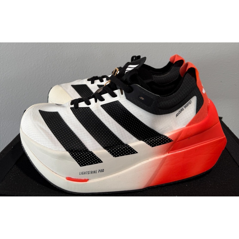 Adidas Adizero Dropset Elite Cloud White Solar Red LA6218 Mens Running Shoes 8